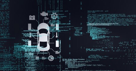 Composition of car icon and data processing