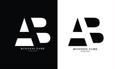 AB, BA, Abstract initial monogram letter alphabet logo design