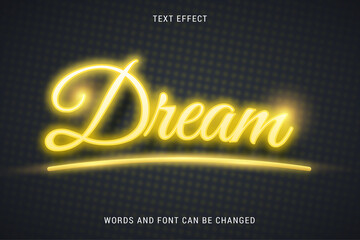 Wall Mural - glowing neon luxury text calligraphy isolated editable vector image