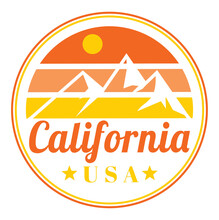 California Mountains Retro Badge