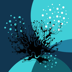 Wall Mural - Vector image of a coral on an abstract background. Design elements for print, flyer, banner.