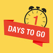One day to go last countdown icon. Sale price offer promotion deal timer. Vector illustration.