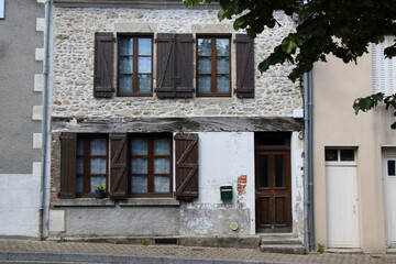 A typical French town house in Aigurand, Indre, France.