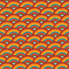 Wall Mural - Retro seamless pattern - colorful nostalgic background design