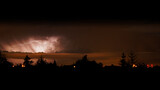 Fototapeta Lawenda - View of lightning bolts in the night sky