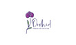 feminine flower purple orchid logo symbol icon vector graphic design illustration