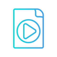 Wall Mural - video file icon vector illustration in gradient style about multimedia for any projects