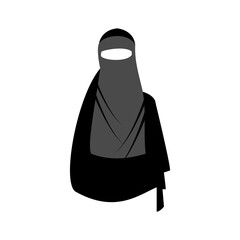 Wall Mural - Beautiful Muslim woman in hijab fashion silhouette vector