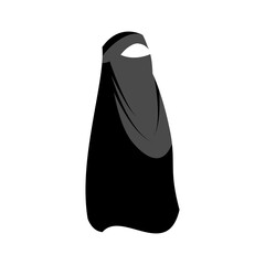 Wall Mural - Beautiful Muslim woman in hijab fashion silhouette vector