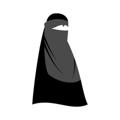 Wall Mural - Beautiful Muslim woman in hijab fashion silhouette vector