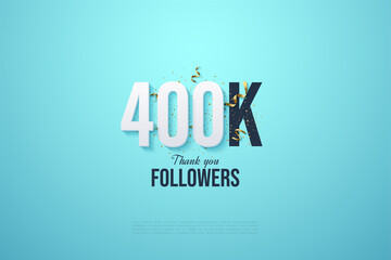 400k followers illustration background.