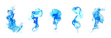 Blue Smoke Collection On White Background