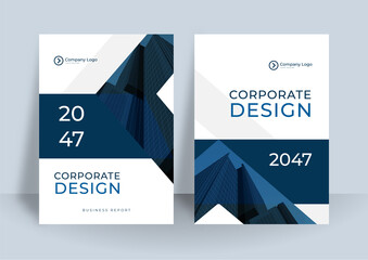 Wall Mural - Blue corporate identity cover business vector design, Flyer brochure advertising abstract background, Leaflet Modern poster magazine layout template, Annual report for presentation.