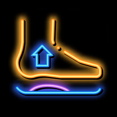 Poster - Medical Orthopedic Foot Equipment neon light sign vector. Glowing bright icon transparent symbol illustration