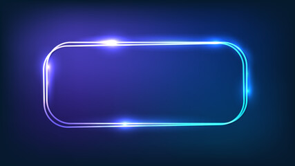 Neon double rounded rectangular frame