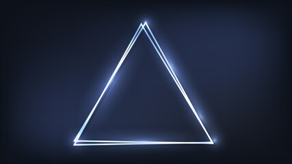 neon double triangular frame with shining effects