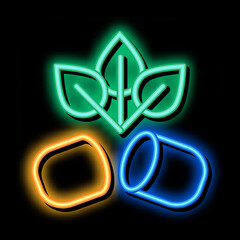 Canvas Print - Biocapsule Supplements neon light sign vector. Glowing bright icon sign. transparent symbol illustration