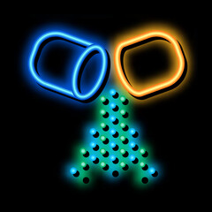 Poster - Capsule Inside Supplements neon light sign vector. Glowing bright icon sign. transparent symbol illustration