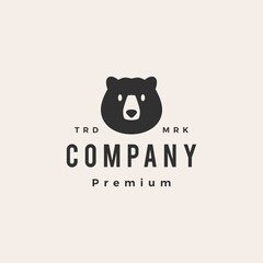 Wall Mural - bear head hipster vintage logo vector icon illustration