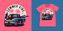 Beach Summer Car Tshirt Design