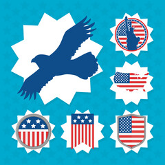 Wall Mural - usa labels set