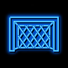 Wall Mural - Football Goal Gate neon light sign vector. Glowing bright icon Football Goal Gate sign. transparent symbol illustration