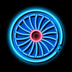 Canvas Print - Turbine Engine neon light sign vector. Glowing bright icon Turbine Engine sign. transparent symbol illustration