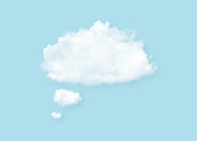 White Cloud Shape Of Thinking Ball. Speech Bubble Clouds.