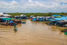 The Floating Village At Tonle Sap Lake Siem Reap Province Cambodia Southeast Asia