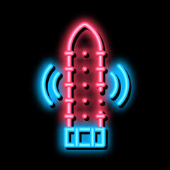 Poster - Vibro Dildo Toy neon light sign vector. Glowing bright icon Vibro Dildo Toy sign. transparent symbol illustration