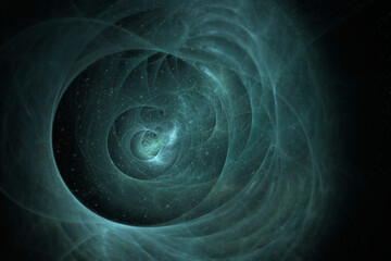 Wall Mural - abstract fractal concept. of a portal in a universe full of stars or a atomic, microscopic design. w