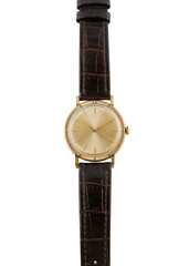 Canvas Print - Vertical shot of a modern wristwatch on a white background