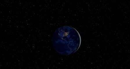 Wall Mural - view of earth from outer space with millions of stars around it 