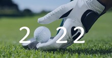 Composition Of 2022 Number With Golf Ball Placed On Golf Course