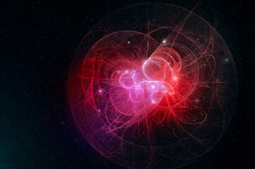 Wall Mural - abstract fractal wallpaper of a computer generated image. looking like a universe nebula full of sta