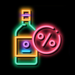 Sticker - Drink Bottle neon light sign vector. Glowing bright icon Drink Bottle sign. transparent symbol illustration