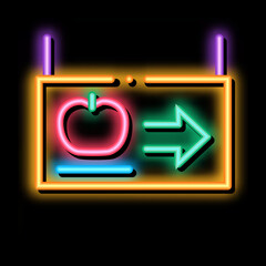 Poster - Direction Tablet neon light sign vector. Glowing bright icon Direction Tablet sign. transparent symbol illustration