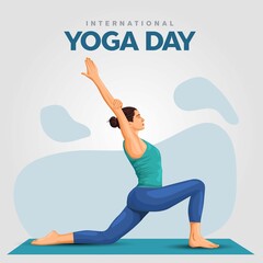 Canvas Print - international yoga day. yoga body posture. woman practicing yoga. vector illustration design