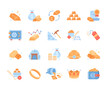 Colorful set of gold icons