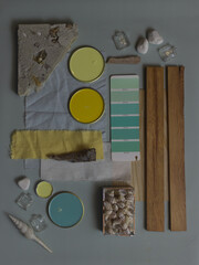 Wall Mural - mood board color palette for decor and interior design