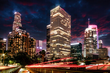 Fototapete - Los Aneles downtown skyline