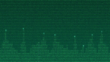 Green Code Background. Flowing Number Illustration. Matrix Still Wallpaper.