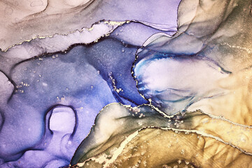  Alcohol ink art.Mixing liquid paints. Modern, abstract colorful background, wallpaper. Marble texture.Translucent colors
