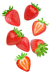 Wall Mural - Fresh strawberry isolated on white background