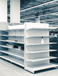 mounting of shelves in supermarket