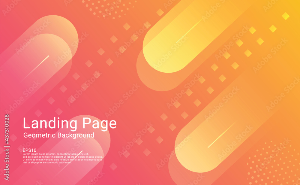 Abstract orange gradient wavy geometric technology background modern ...