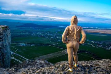 Canvas Print - Girl in the mountains