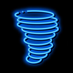 Canvas Print - Tornado Hurricane neon light sign vector. Glowing bright icon Tornado Hurricane Sign. transparent symbol illustration