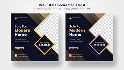 Wall Mural - post, estate, template, marketing, media, business, house, real, sale, banner, home, modern, real es