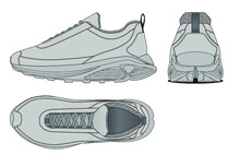 Luxury Running Sneaker Design Vector Template 